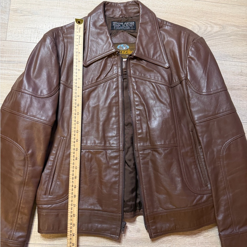 Brazilia by D&H women’s genuine leather jacket, size 42 in rich chocolate brown - Picture 9 of 9